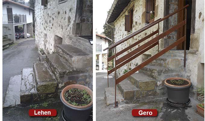 Barandelak altzairu korten efektuarekin,