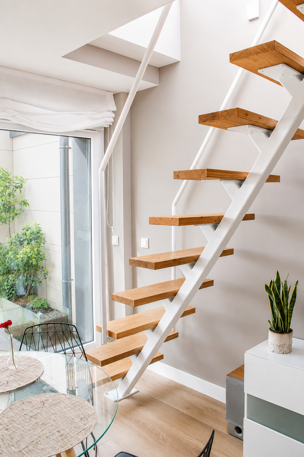 fotografías de escaleras rectas de zanca central de ibarkalde en San Sebastián-Donostia